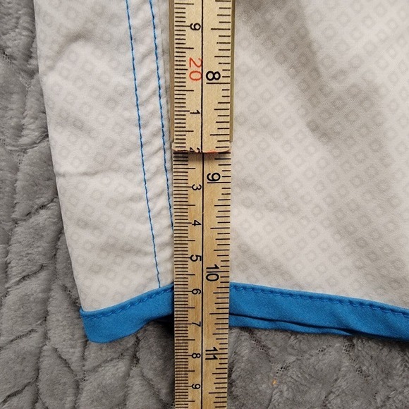 OP OPFlex Board Shorts Mens Size 34 White Blue Trim Ocean Pacific Geometric - Picture 5 of 9